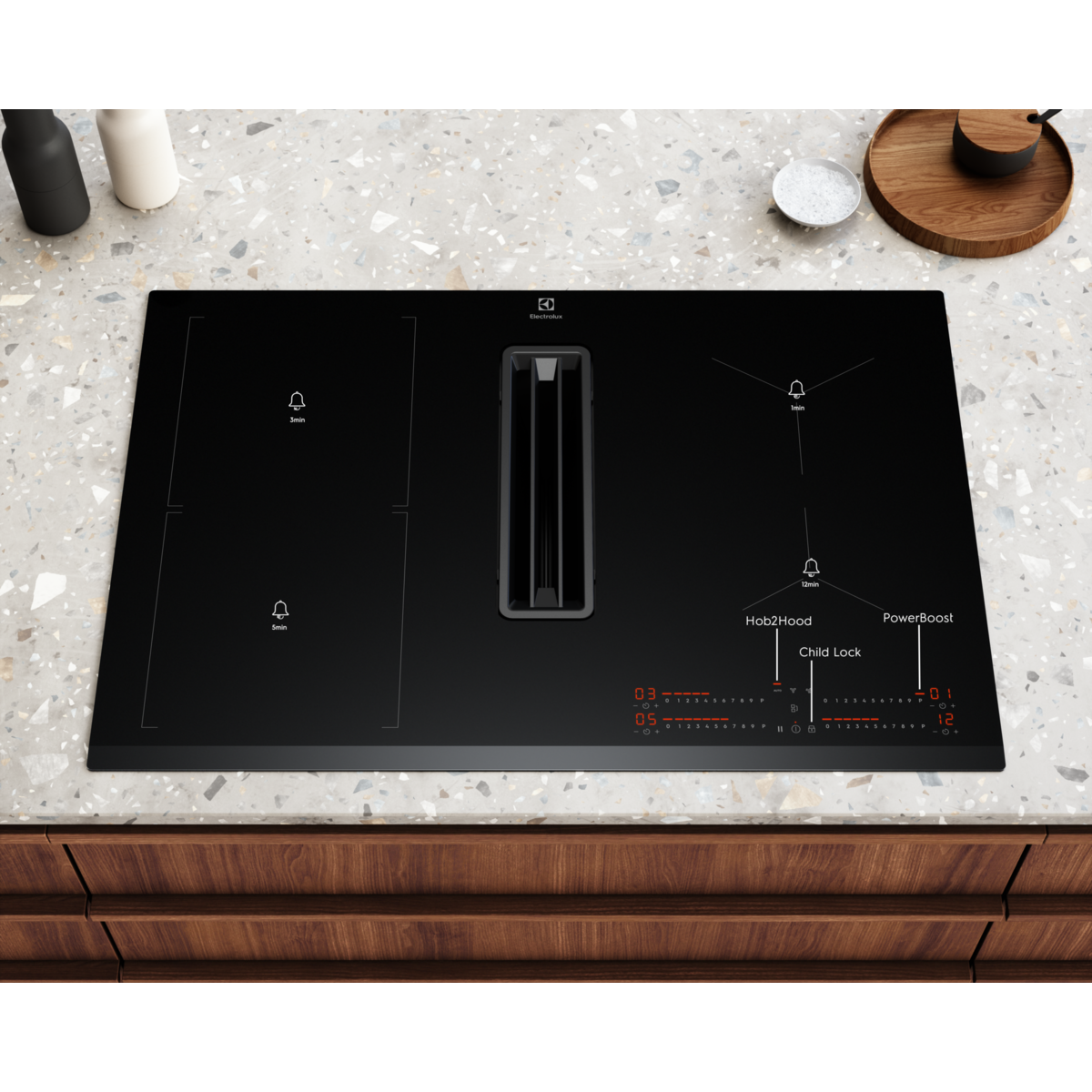 Electrolux - Kuhalna plošča z integrirano napo - KCC83443
