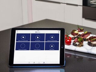 Podstran izdelka aplikacije My Electrolux na tabličnem računalniku