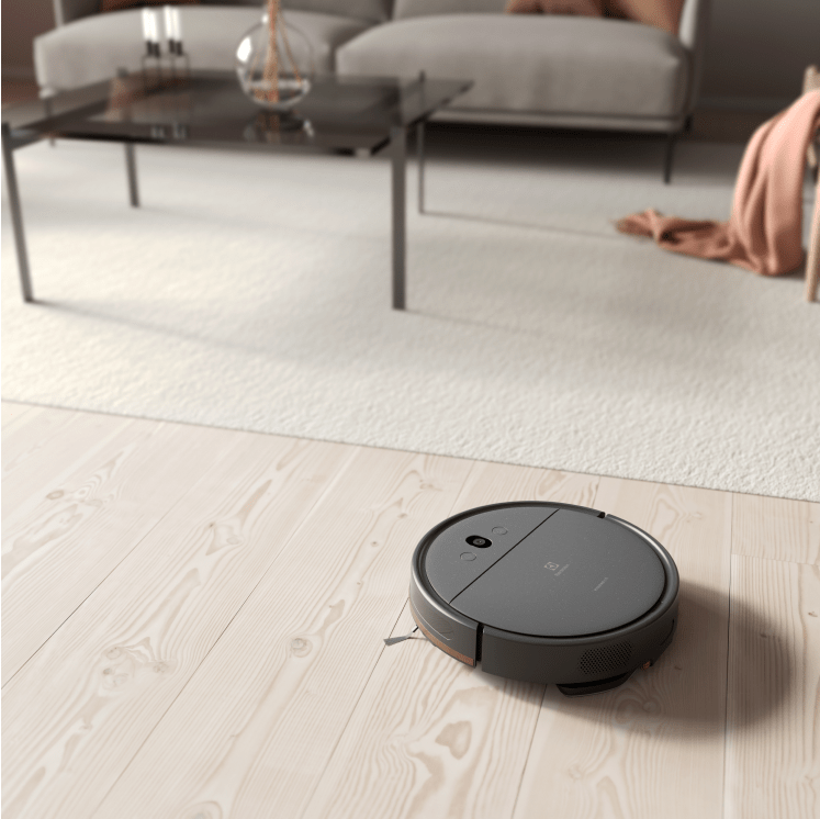 Robot vacuum on floor
